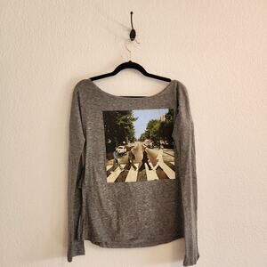 Beatles Women's Size‎ XL Abbey Road Long Sleeve with Cut out Back Gray New